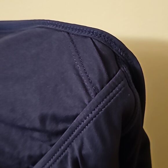 Andie Swim One Piece Bathing Suit LT Paloma Navy Tall Tie Back Neutral Vacation - Picture 13 of 14